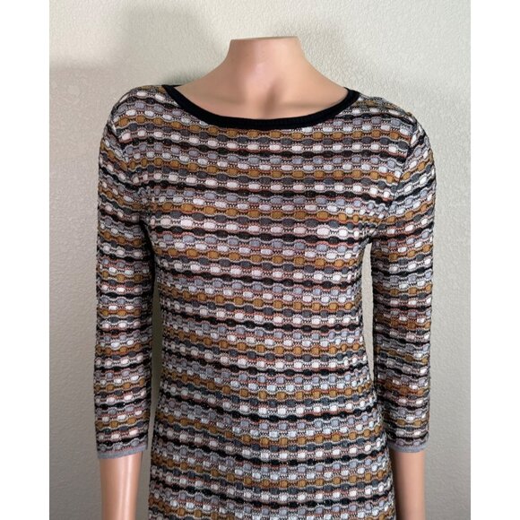 Missoni Geometric Striped Knit Midi Dress Multicolor - Picture 2 of 11